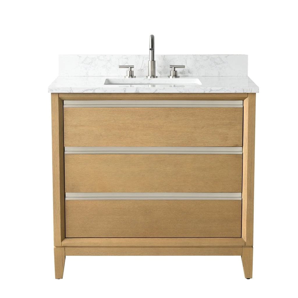 Mueble de baño Vanity Art con lavabo de cerámica y encimera de mármol de ingeniería