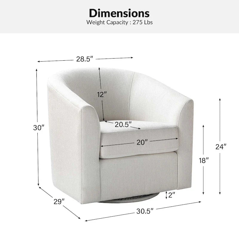Sillón tapizado moderno Cuenca con base giratoria