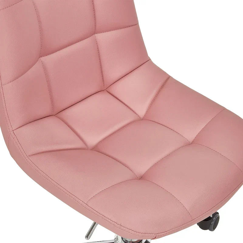 Silla de oficina en casa sin brazos Javlergo, silla de escritorio de computadora con ruedas y altura ajustable