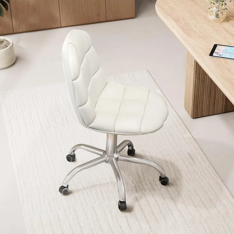 Silla de oficina en casa sin brazos Javlergo, silla de escritorio de computadora con ruedas y altura ajustable