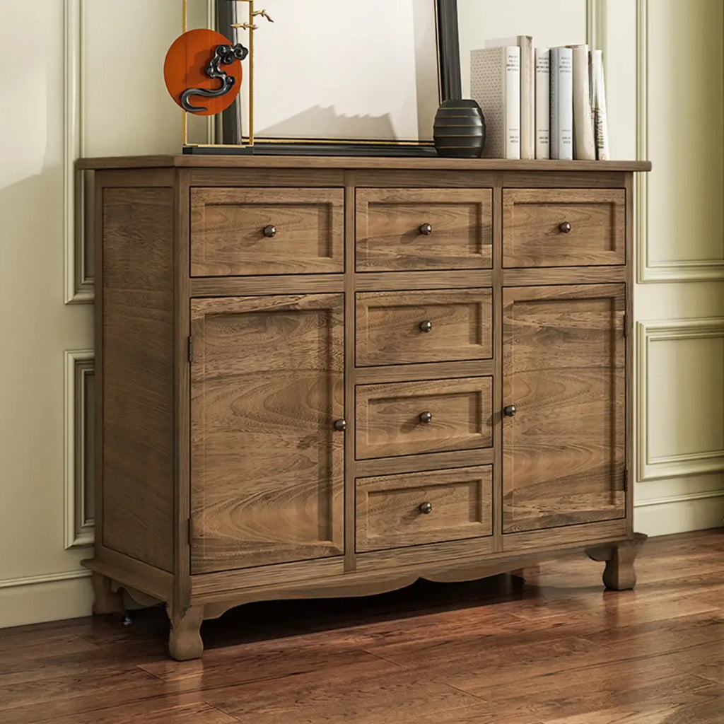 Mueble auxiliar rústico de madera marrón para almacenamiento en la sala de estar