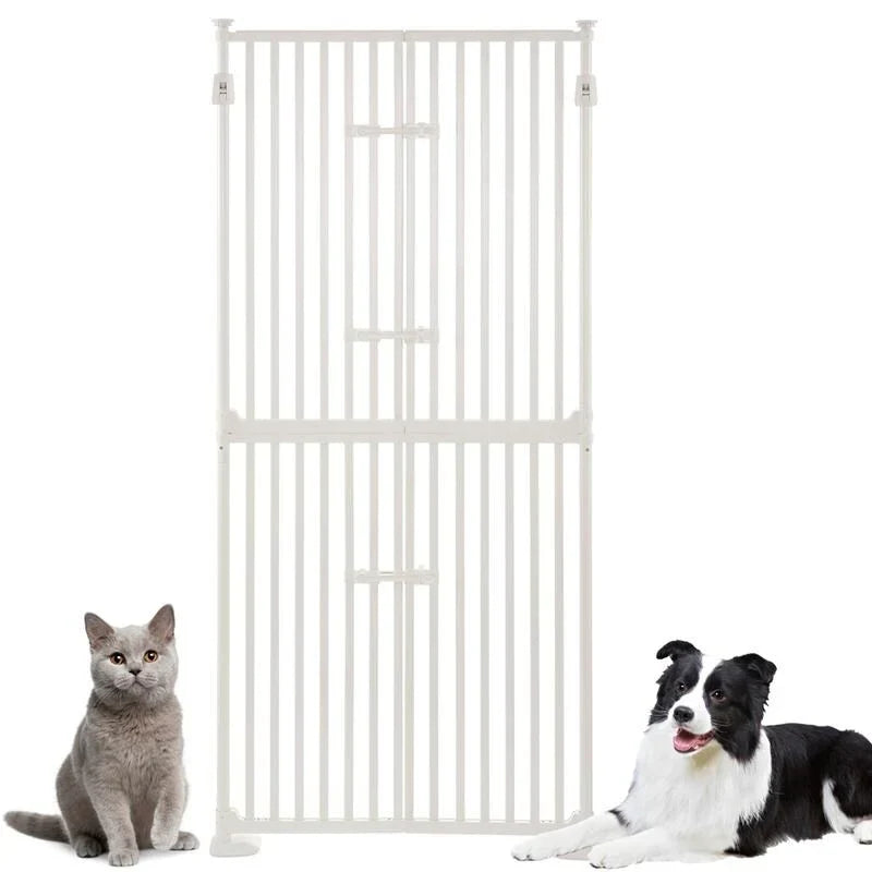 unipaws Puerta para mascotas extra alta para gatos, 74 pulgadas de alto con cerraduras de puerta