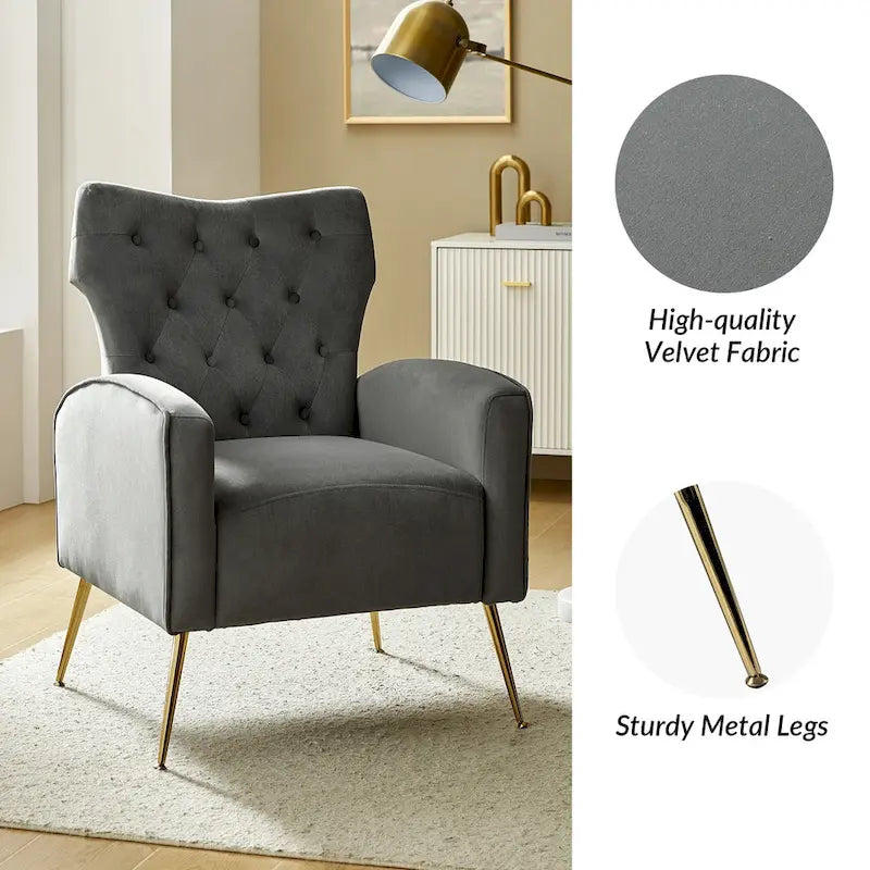 Sillón Abadiana Acolchado con Base Metálica