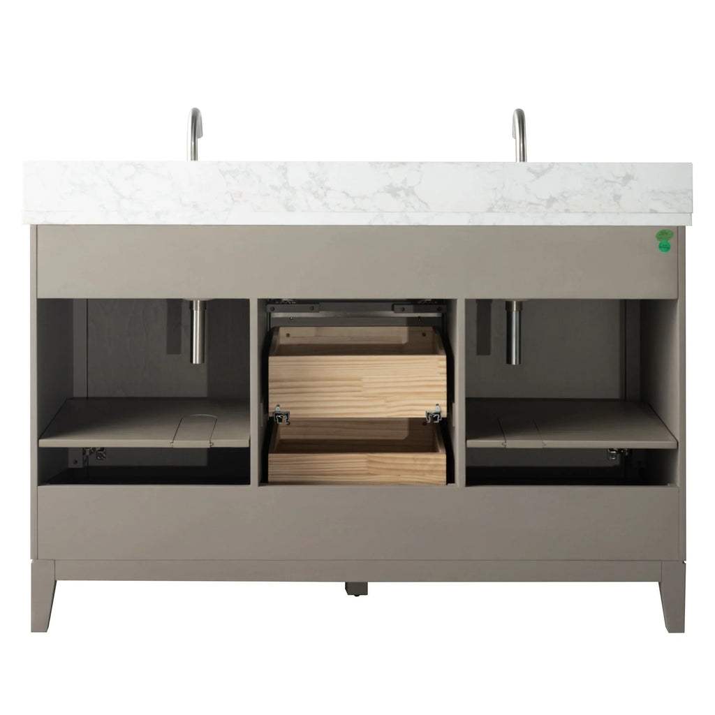 Mueble de baño Vanity Art con lavabo de cerámica y encimera de mármol de ingeniería