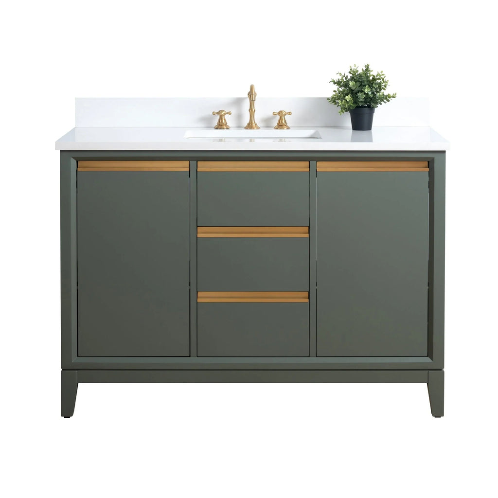 Mueble de baño Vanity Art con lavabo de cerámica y encimera de mármol de ingeniería