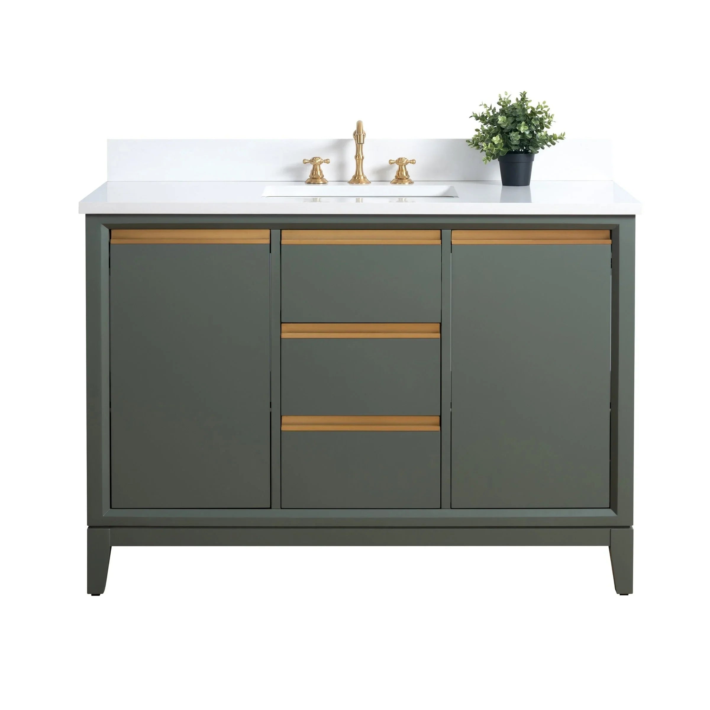 Mueble de baño Vanity Art con lavabo de cerámica y encimera de mármol de ingeniería