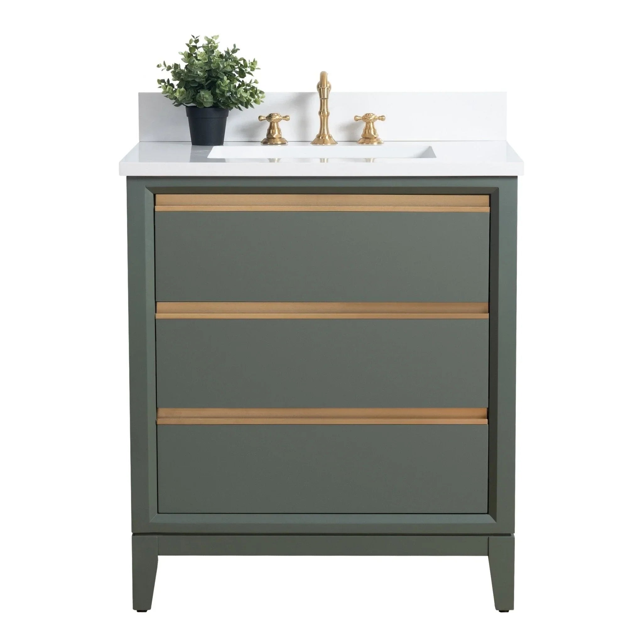 Mueble de baño Vanity Art con lavabo de cerámica y encimera de mármol de ingeniería