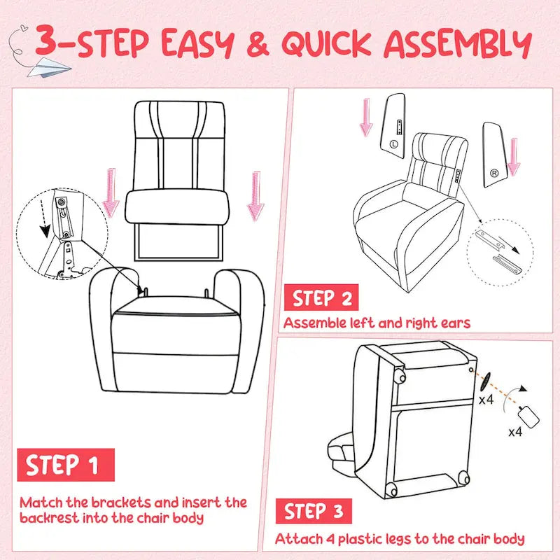 Sillón reclinable para niños Gymax, sofá ergonómico de cuero con reposapiés