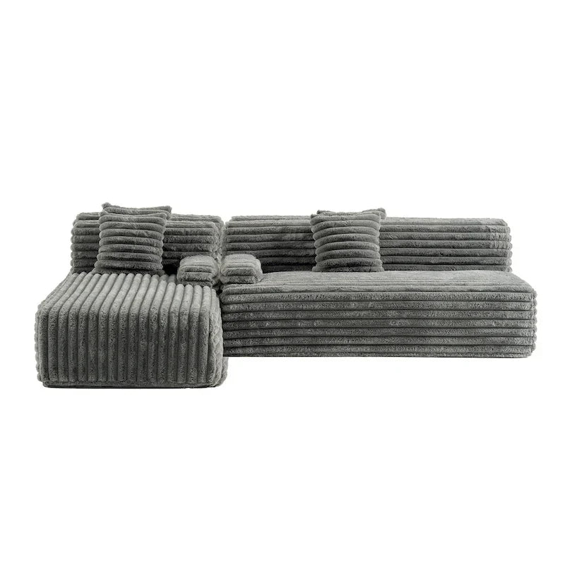 Sofá seccional Cloud, sofá moderno tapizado con 2 cojines, sofá de combinación libre, sofá seccional modular en forma de L