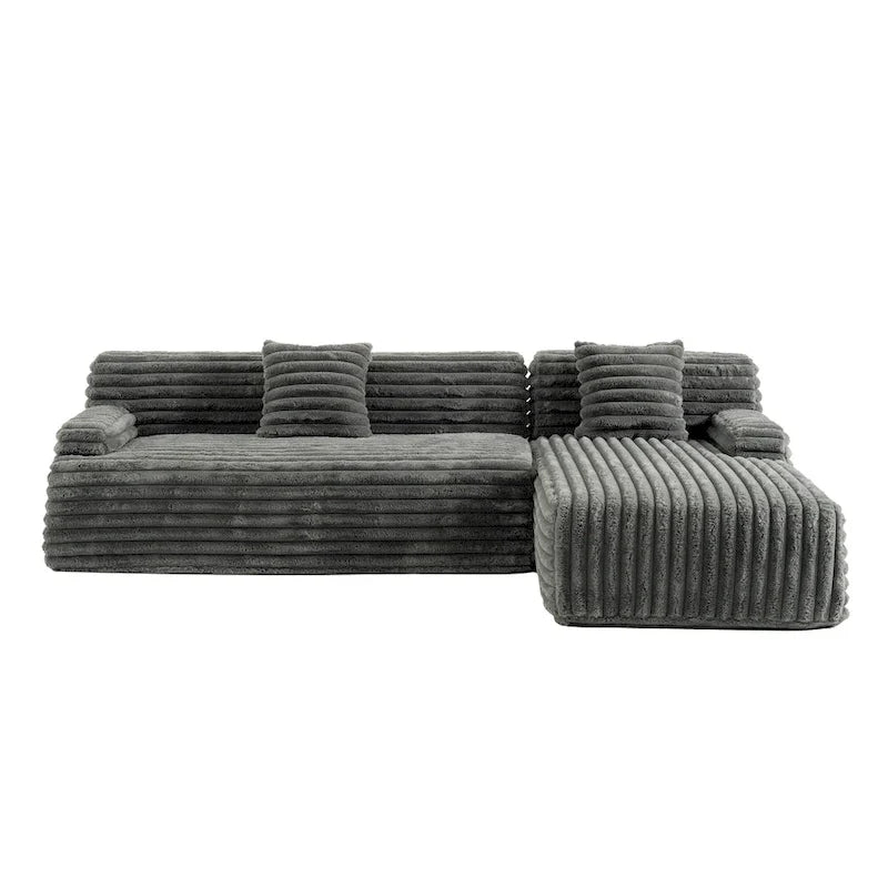 Sofá seccional Cloud, sofá moderno tapizado con 2 cojines, sofá de combinación libre, sofá seccional modular en forma de L