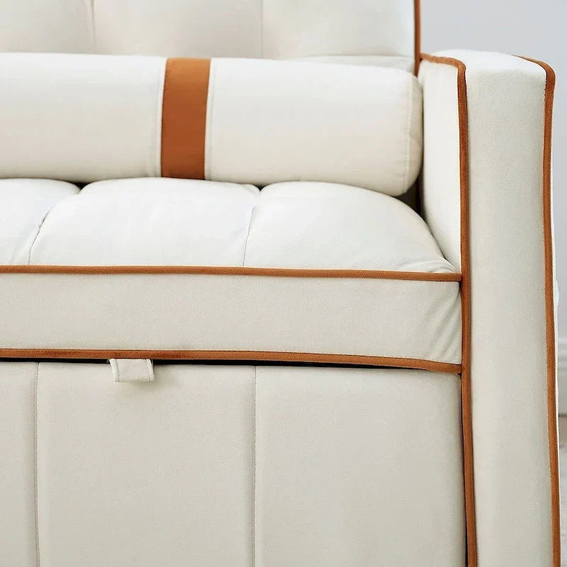 Sofá Cama Extraíble Multifuncional de Terciopelo con Respaldo Reclinable Ajustable con Almohadas - N/A