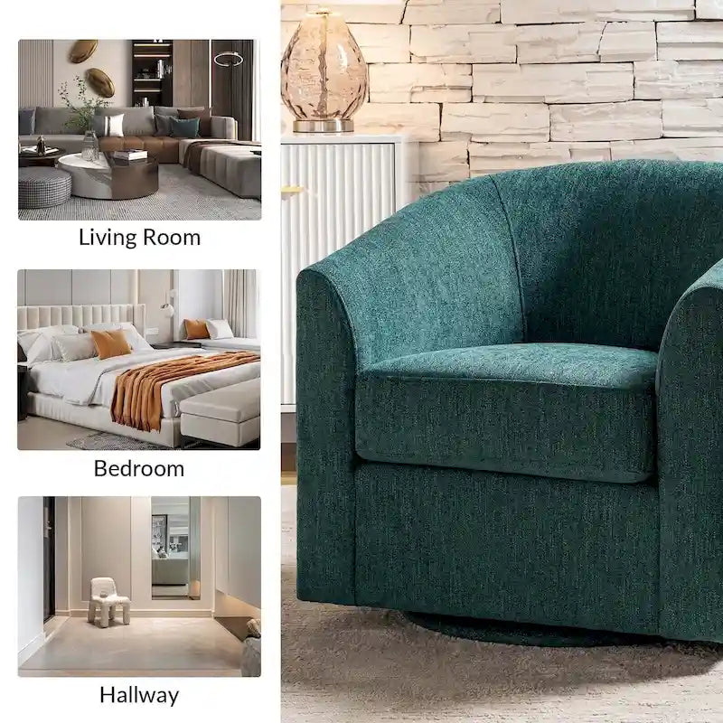 Sillón tapizado moderno Cuenca con base giratoria