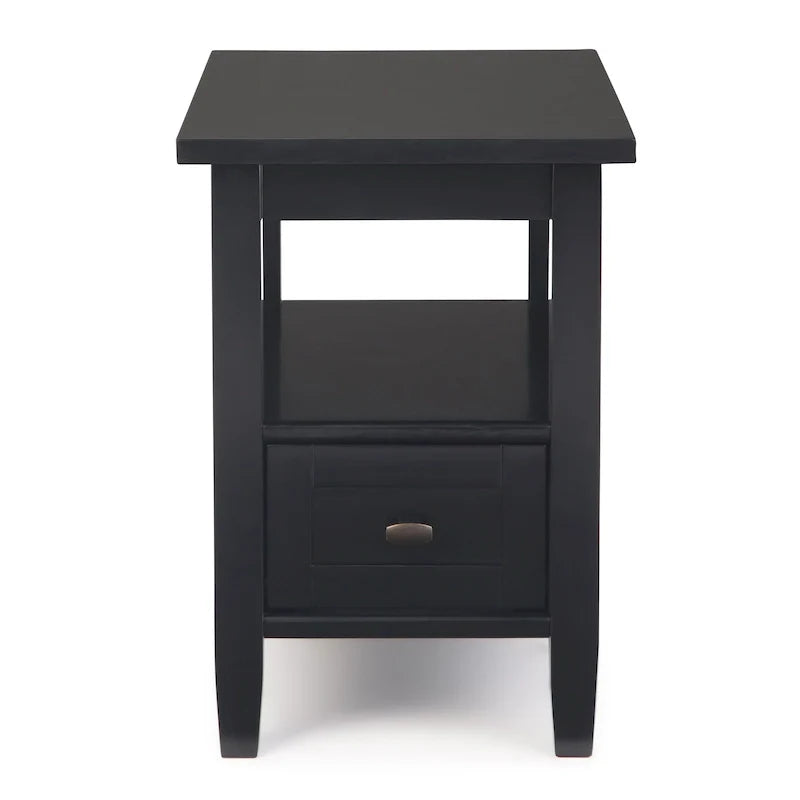 WYNDENHALL Norfolk Mesa auxiliar estrecha rectangular de madera maciza, estilo de transición, 14 pulgadas de ancho - 14 pulgadas de ancho