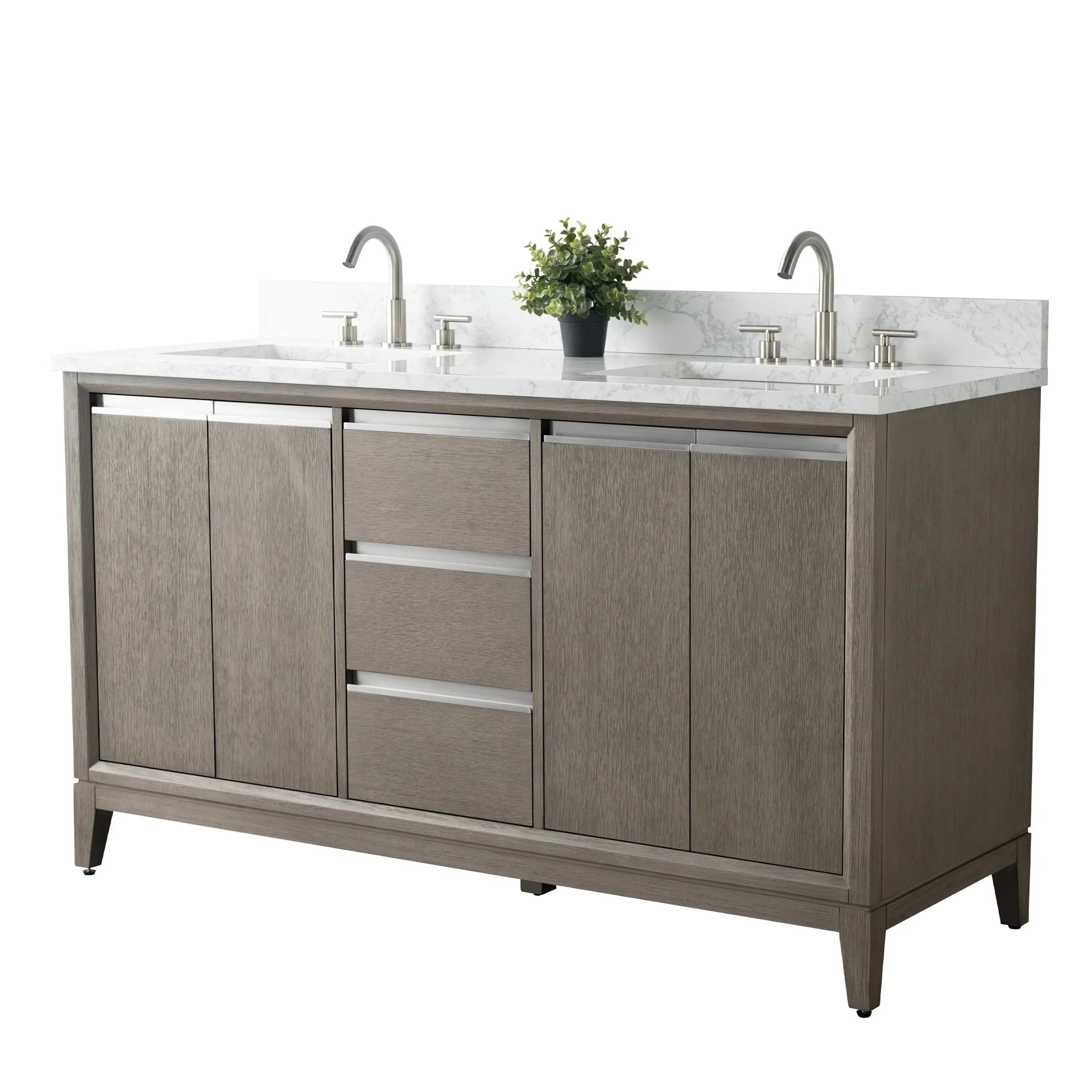 Mueble de baño Vanity Art con lavabo de cerámica y encimera de mármol de ingeniería