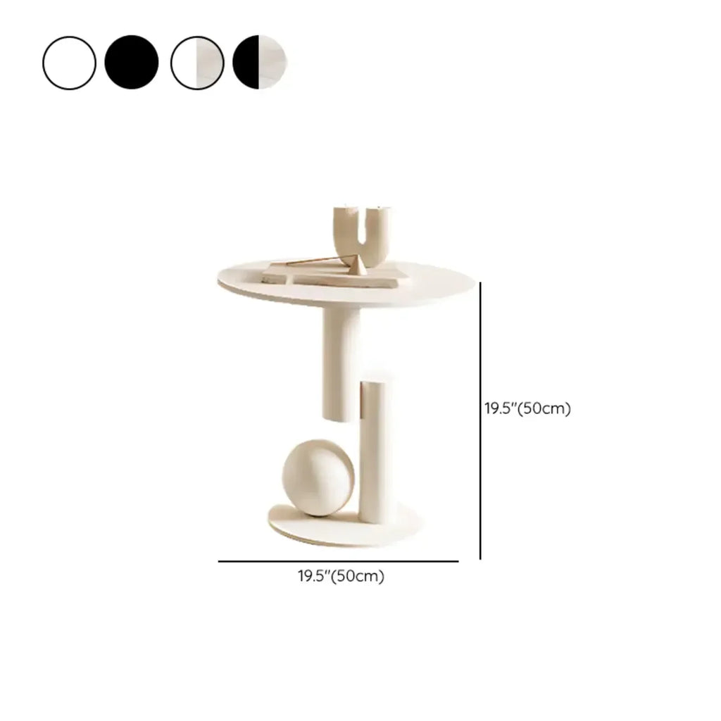 Mesa de centro moderna con cubierta de piedra blanca y resistente a los arañazos