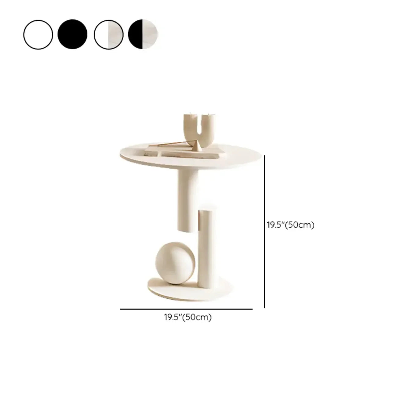 Mesa de centro moderna con cubierta de piedra blanca y resistente a los arañazos