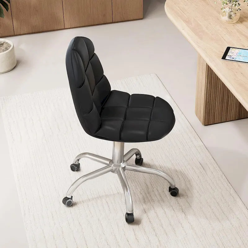 Silla de oficina en casa sin brazos Javlergo, silla de escritorio de computadora con ruedas y altura ajustable