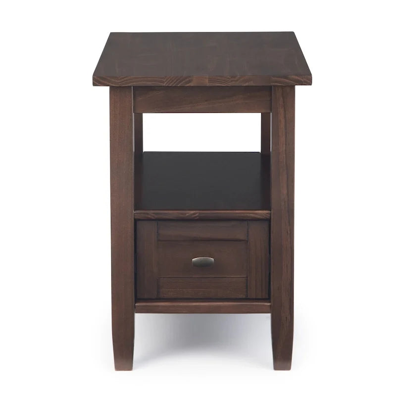 WYNDENHALL Norfolk Mesa auxiliar estrecha rectangular de madera maciza, estilo de transición, 14 pulgadas de ancho - 14 pulgadas de ancho