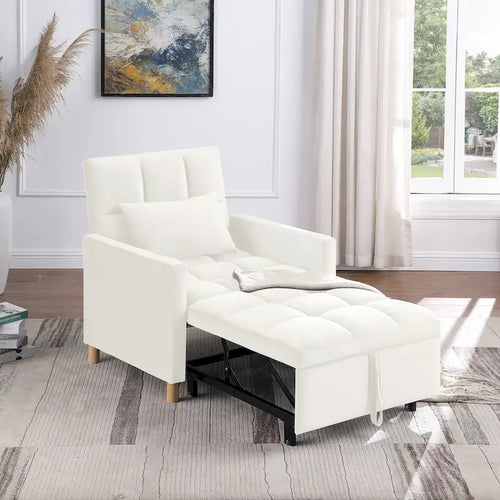 Sofá cama convertible 3 en 1, negro