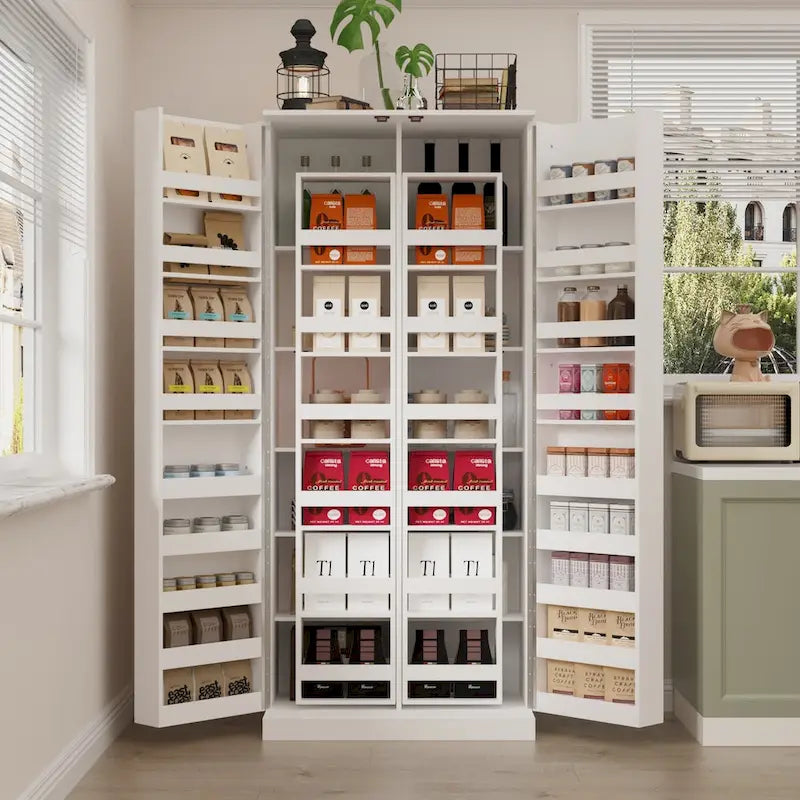 Organizador de cocina versátil: Armario compacto de 31.5" con almacenamiento inteligente