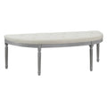 Banco tapizado capitoné beige con patas de madera - 55W x 20H