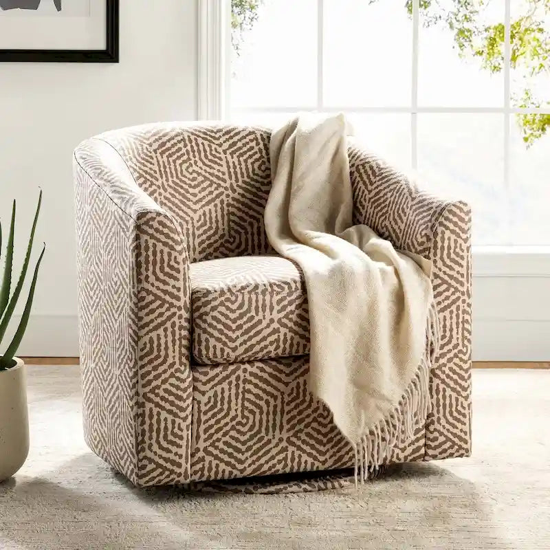Sillón tapizado moderno Cuenca con base giratoria