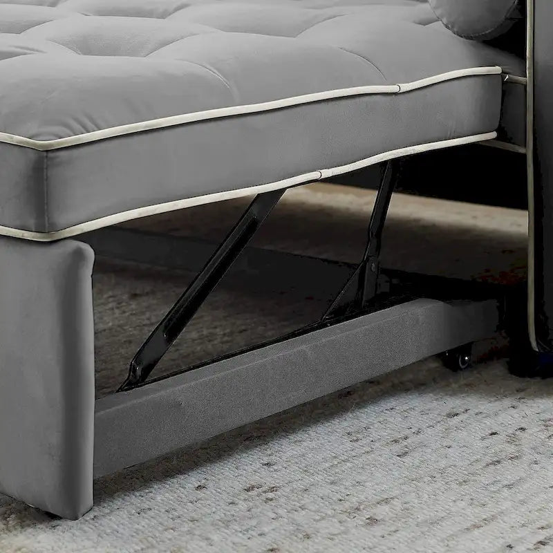 Sofá Cama Extraíble Multifuncional de Terciopelo con Respaldo Reclinable Ajustable con Almohadas - N/A