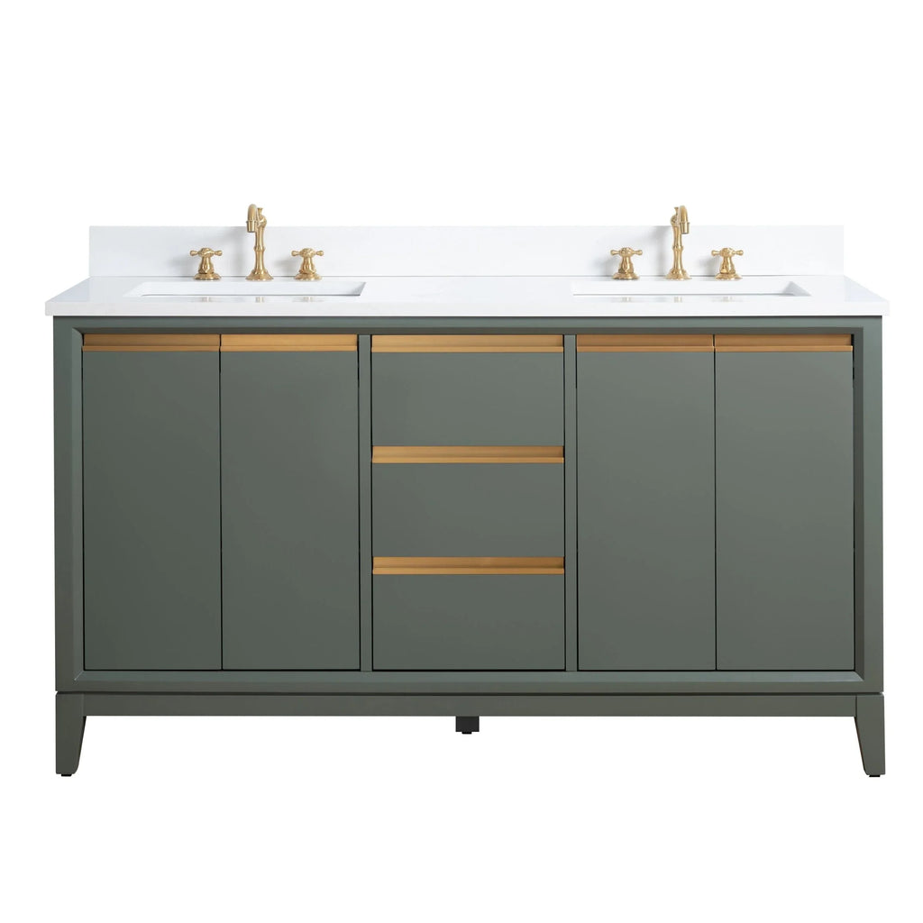 Mueble de baño Vanity Art con lavabo de cerámica y encimera de mármol de ingeniería