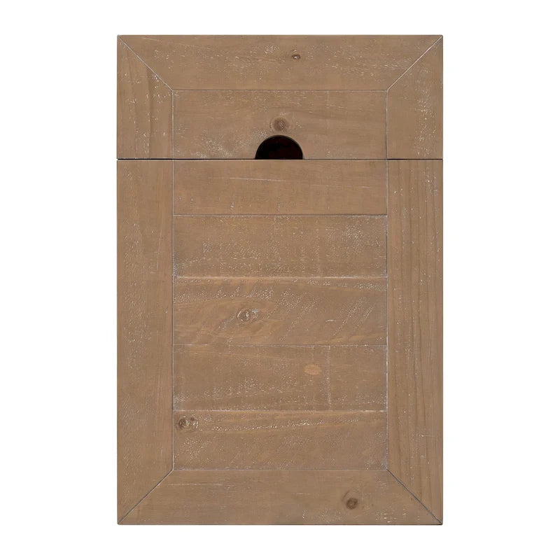 Mesa auxiliar Monterey de madera maciza con tomas de corriente ocultas