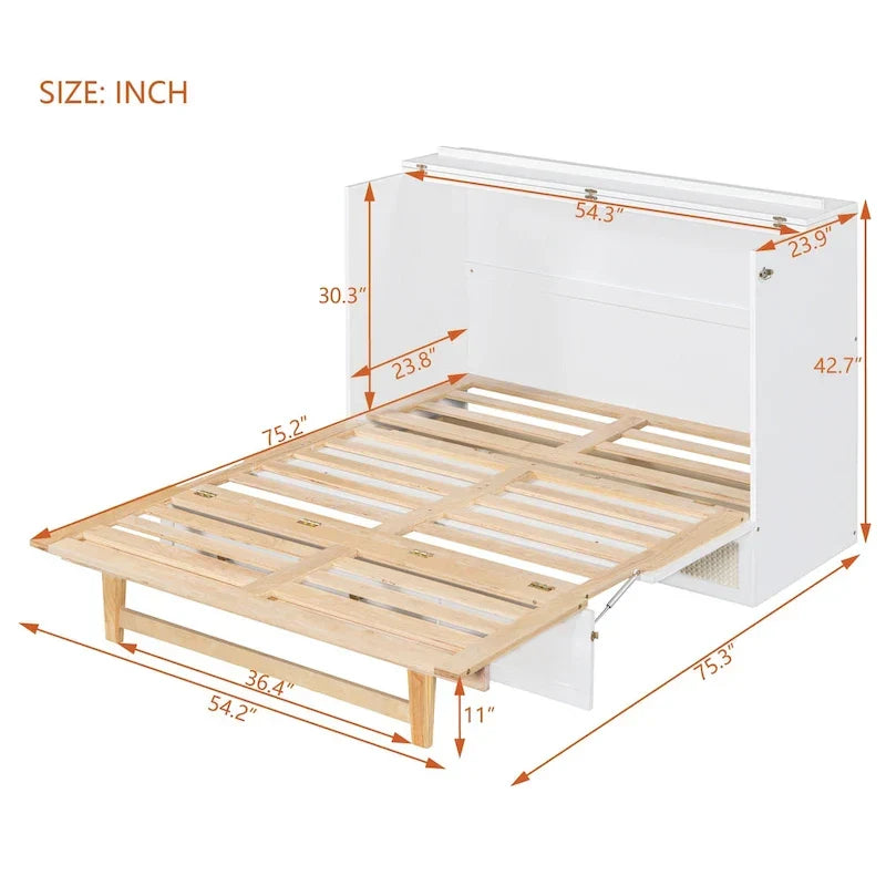 Cama Murphy de tamaño completo Nestfair con cajones grandes