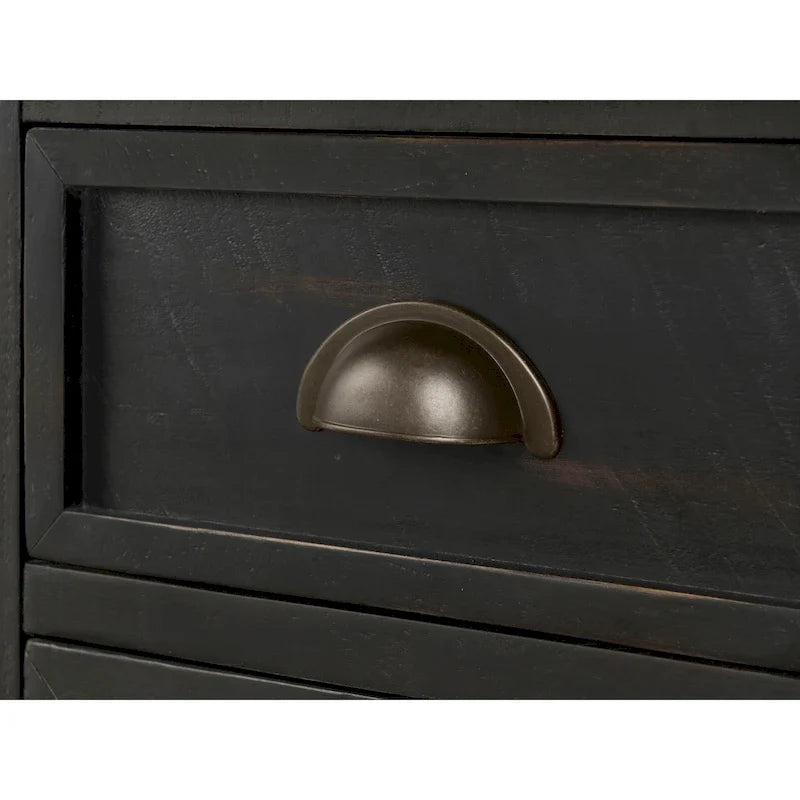 Mesa auxiliar Monterey de madera maciza con tomas de corriente ocultas