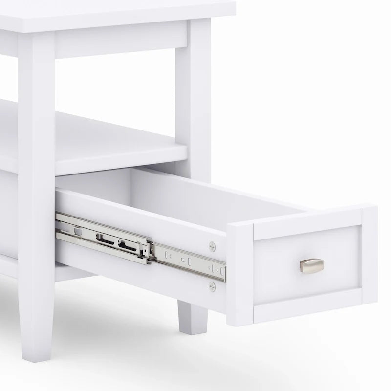 WYNDENHALL Norfolk Mesa auxiliar estrecha rectangular de madera maciza, estilo de transición, 14 pulgadas de ancho - 14 pulgadas de ancho