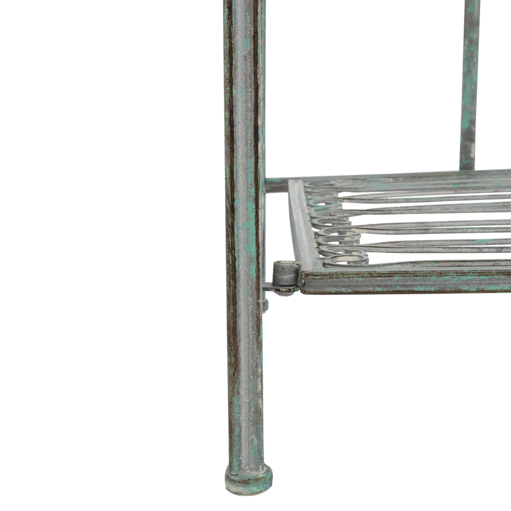 SAFAVIEH Bryn Estantería de panadero victoriana de hierro forjado de 4 niveles para exteriores - 25 pulg. An. x 15 pulg. Prof. x 63 pulg. Al. - 25 An. x 15 Prof. x 63 Al.