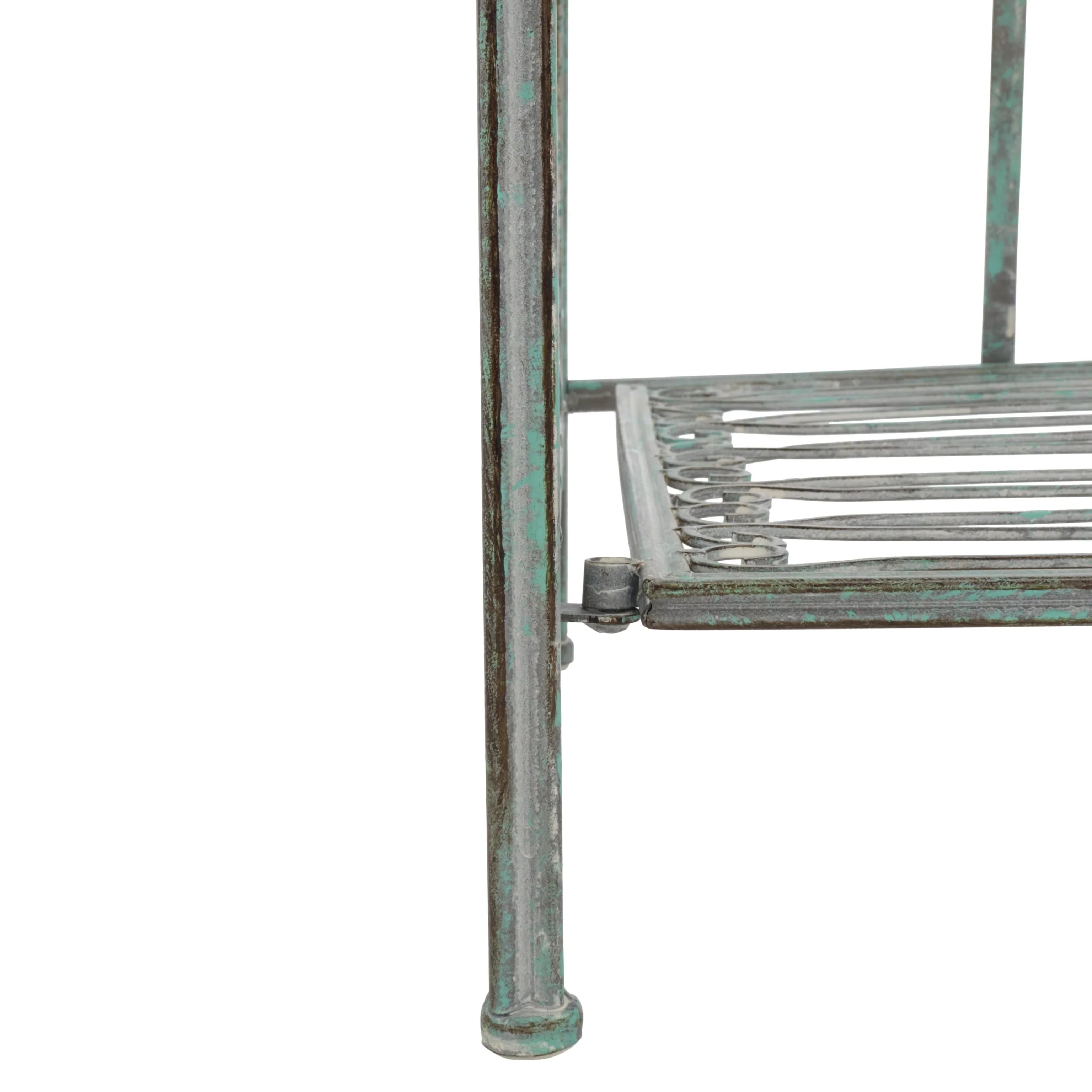 SAFAVIEH Bryn Estantería de panadero victoriana de hierro forjado de 4 niveles para exteriores - 25 pulg. An. x 15 pulg. Prof. x 63 pulg. Al. - 25 An. x 15 Prof. x 63 Al.