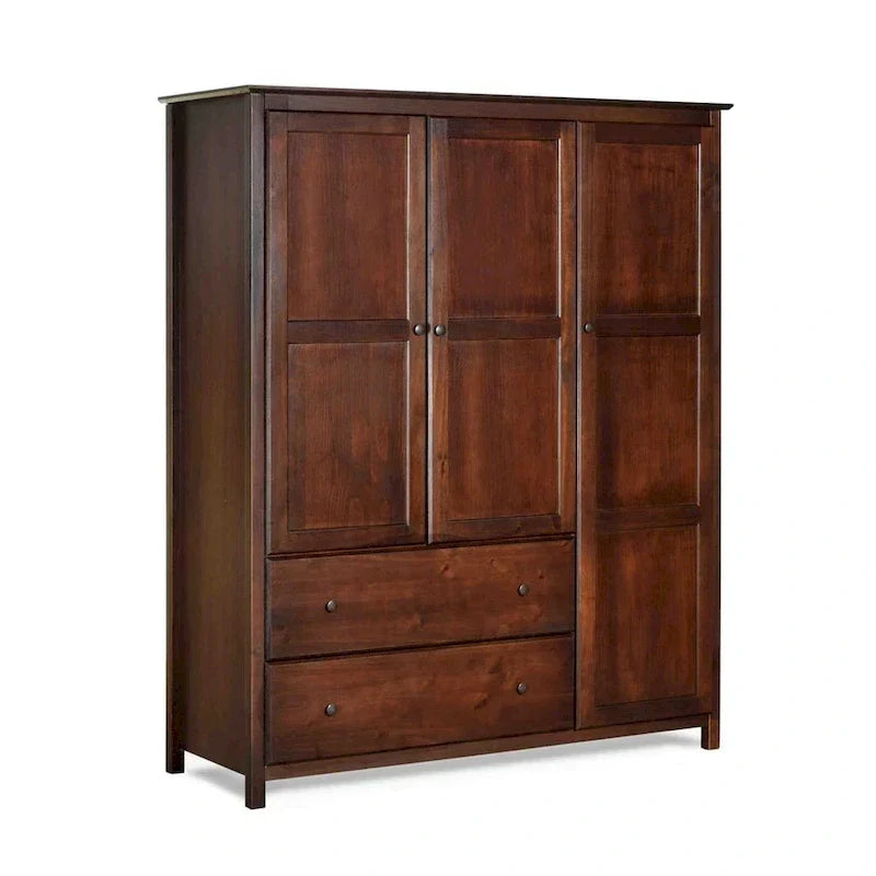 Armario de madera Shaker de 3 puertas Grain Wood Furniture - 60x72x22