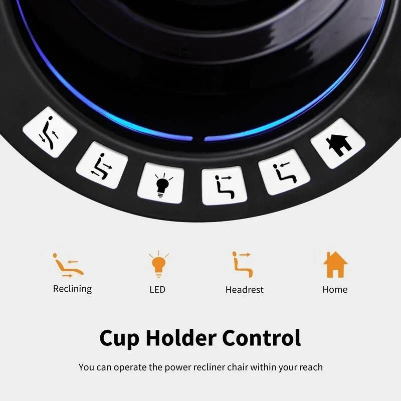 MCombo Sillón reclinable eléctrico con reposacabezas ajustable, asiento de cine en casa de dos motores con puerto USB, cuero transpirable HTS411