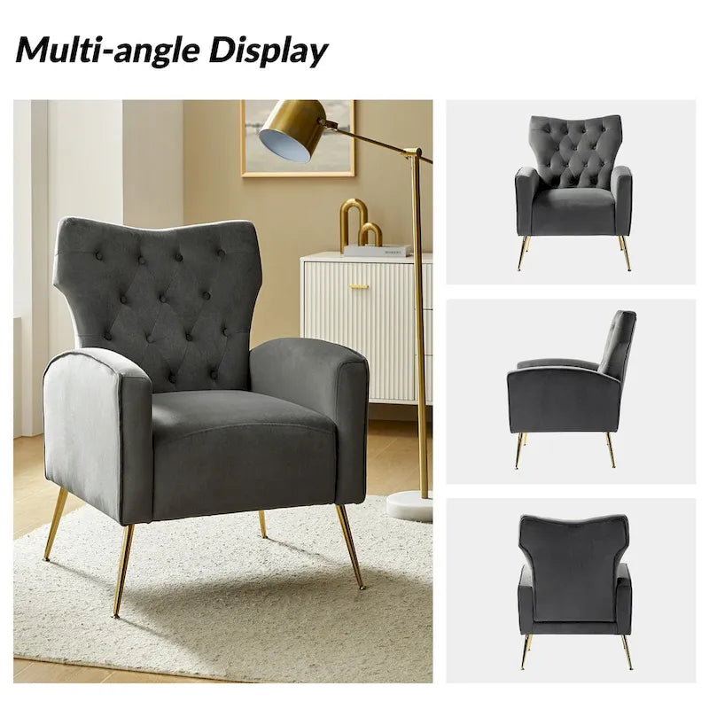 Sillón Abadiana Acolchado con Base Metálica