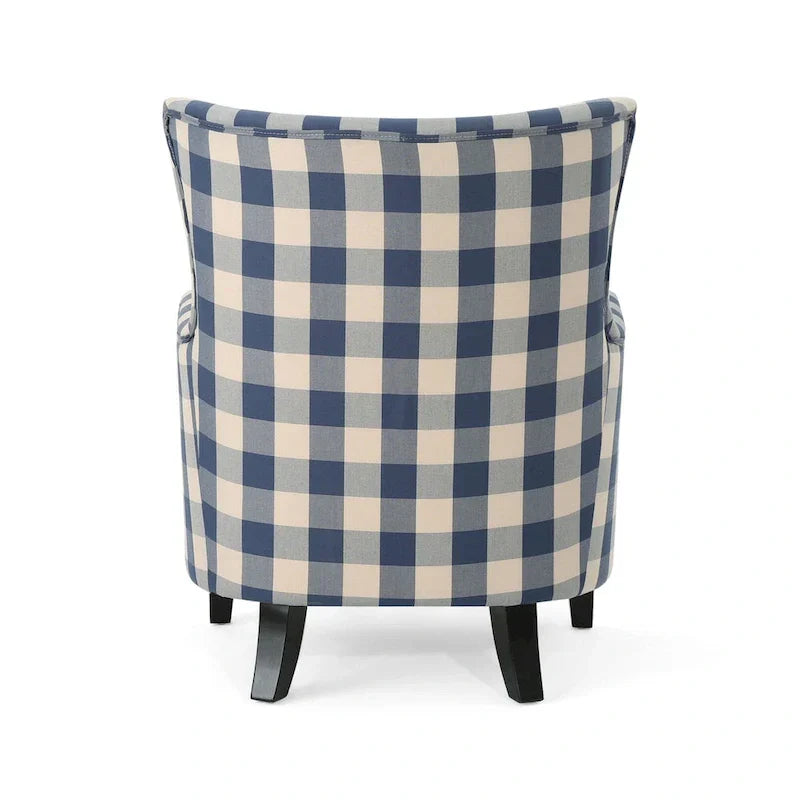 Sillón tapizado de respaldo alto Modern Retro de 30.25 pulgadas con patas de madera para sala de estar