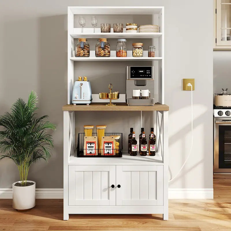 Estantería de cocina Moasis de 5 niveles con estantes de almacenamiento, soporte para microondas, organizador de estantes de cocina