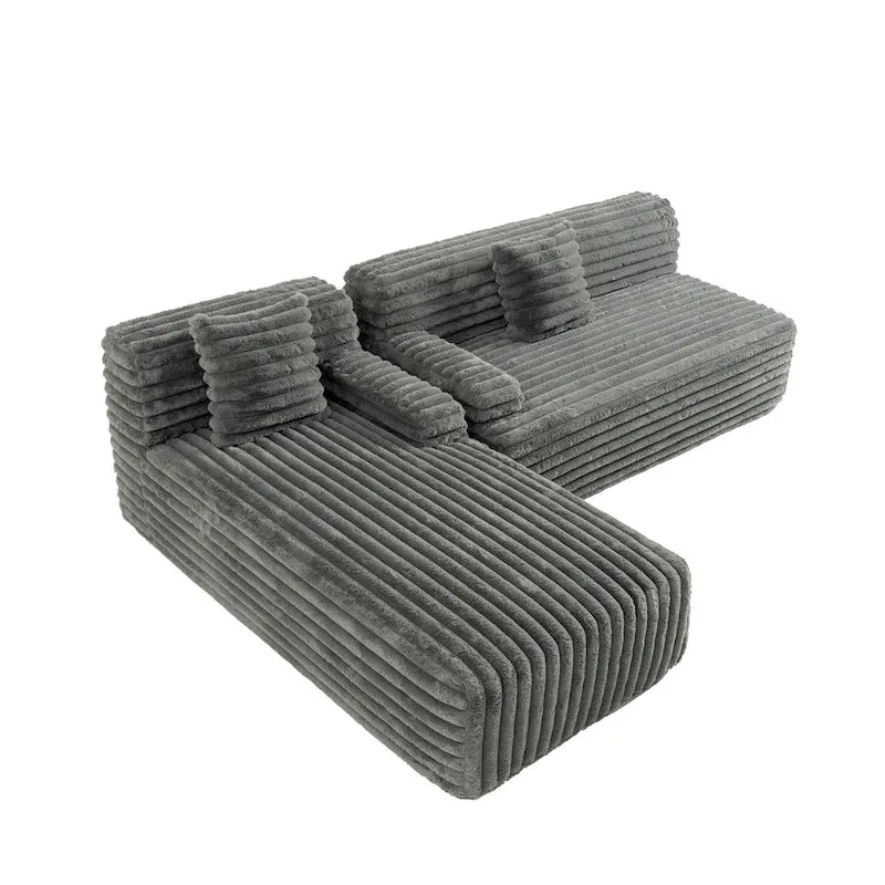 Sofá seccional Cloud, sofá moderno tapizado con 2 cojines, sofá de combinación libre, sofá seccional modular en forma de L