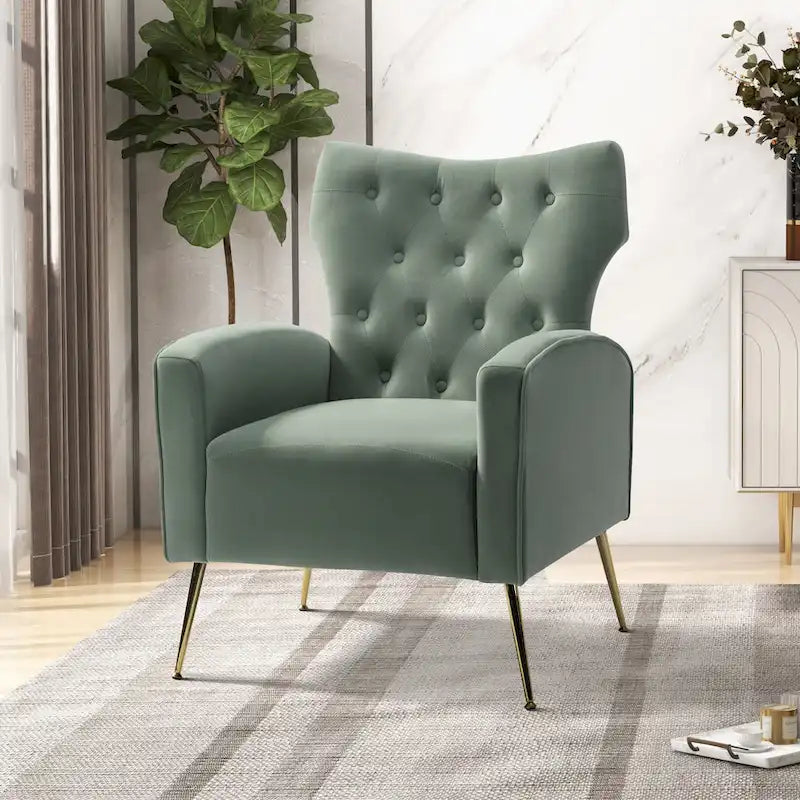 Sillón Abadiana Acolchado con Base Metálica