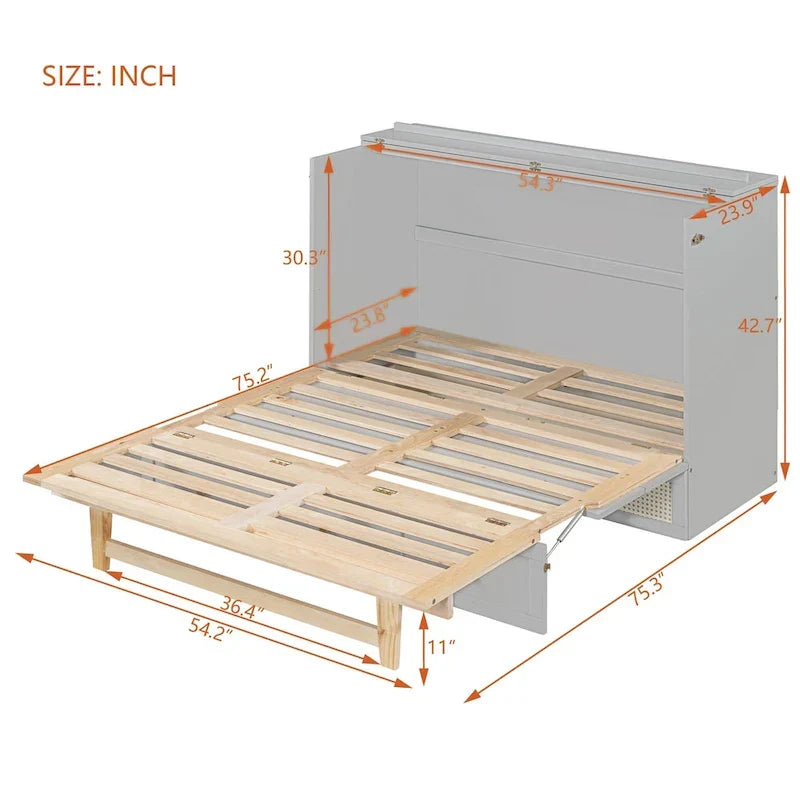 Cama Murphy de tamaño completo Nestfair con cajones grandes