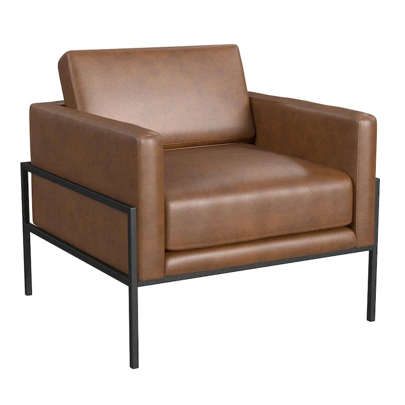 Sillón tapizado moderno HomePop con estructura de metal