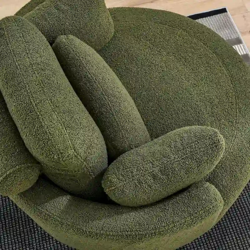 Sillón redondo giratorio grande con otomana de almacenamiento Moon