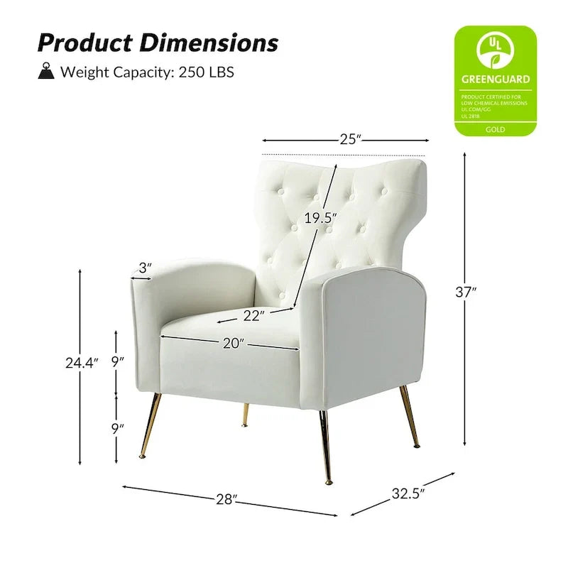 Sillón Abadiana Acolchado con Base Metálica