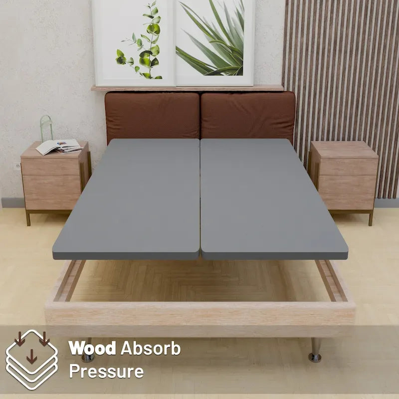 ONETAN, Base de Somier Dividida de 1.5 Pulgadas para Soporte de Colchón/Cama - Completamente Ensamblada, Comodidad y Soporte Mejorados, Gris