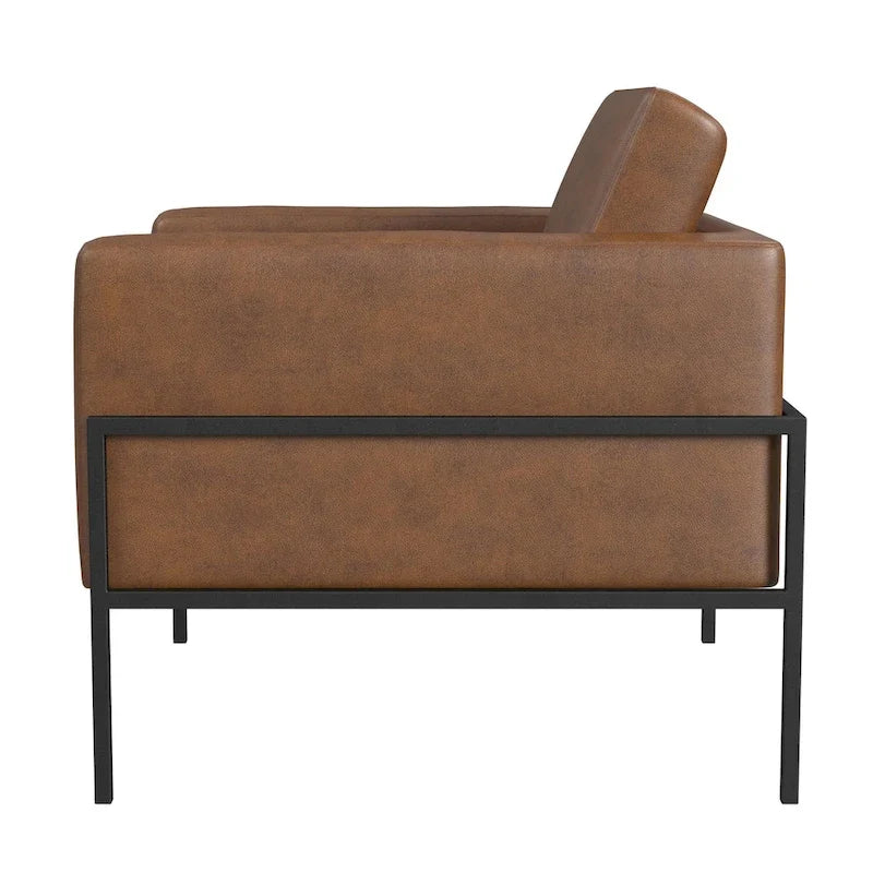 Sillón tapizado moderno HomePop con estructura de metal
