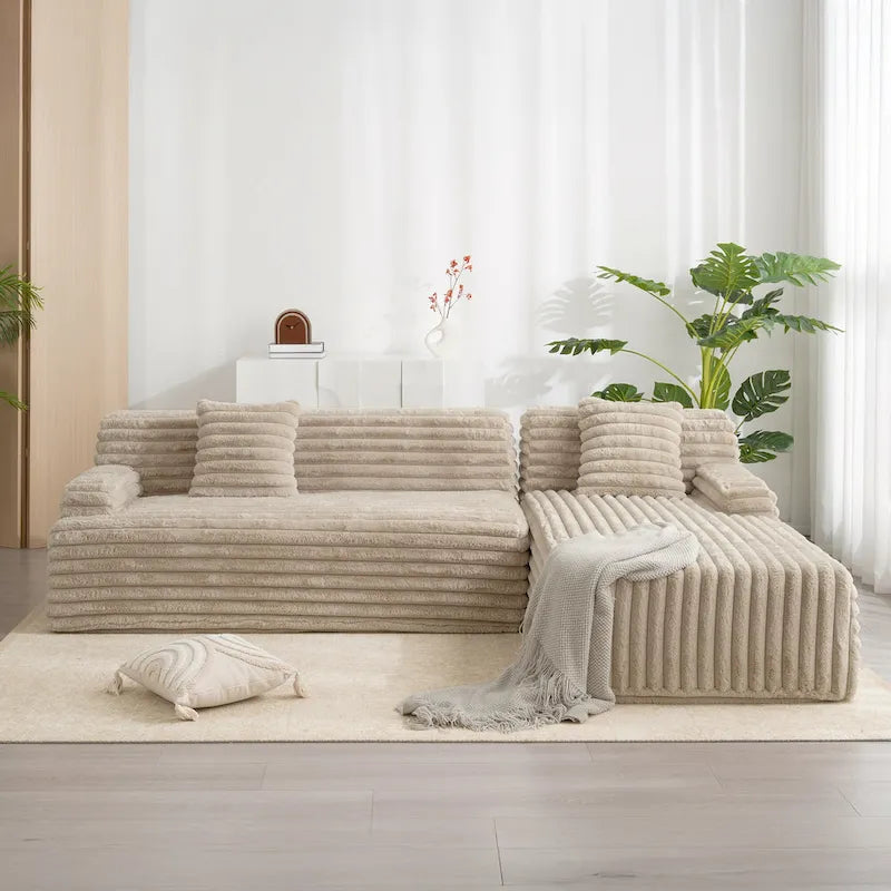 Sofá seccional Cloud, sofá moderno tapizado con 2 cojines, sofá de combinación libre, sofá seccional modular en forma de L