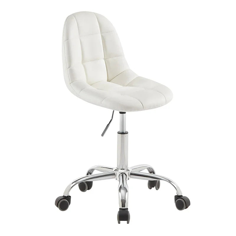 Silla de oficina en casa sin brazos Javlergo, silla de escritorio de computadora con ruedas y altura ajustable