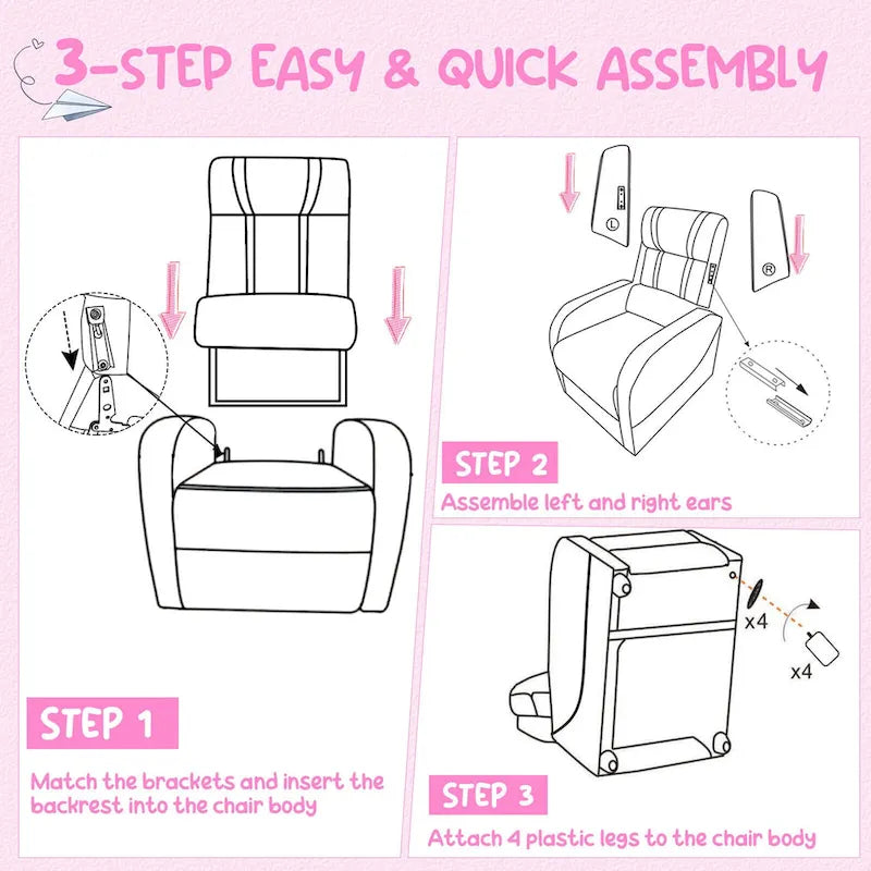 Sillón reclinable para niños Gymax, sofá ergonómico de cuero con reposapiés